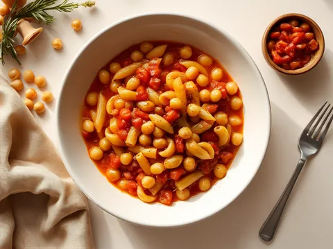 Pasta e ceci — pasta with chickpeas, garlic and rosemary